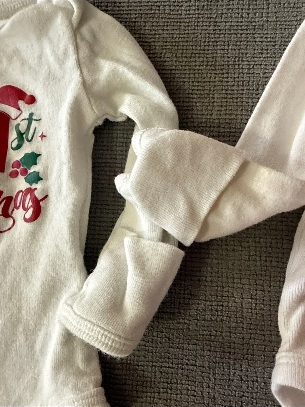 Carter's White Baby Bodysuit Duo with Red and Green Holiday Prints